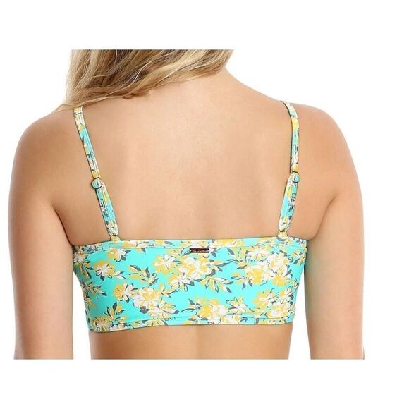 Z-462 Wallflower floral tankini top cam BLUE size L nwt - Picture 2 of 2